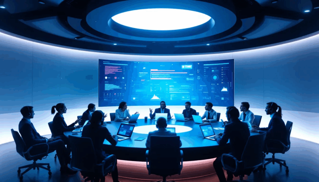 Professionals engaging in an online community discussion.