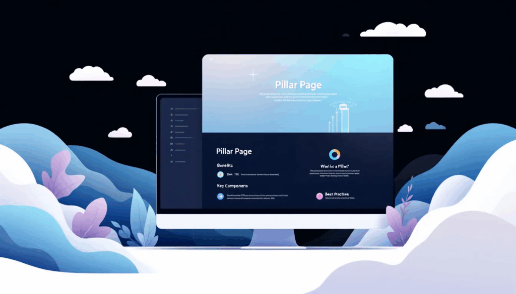 An illustration explaining what is a pillar page in digital marketing.